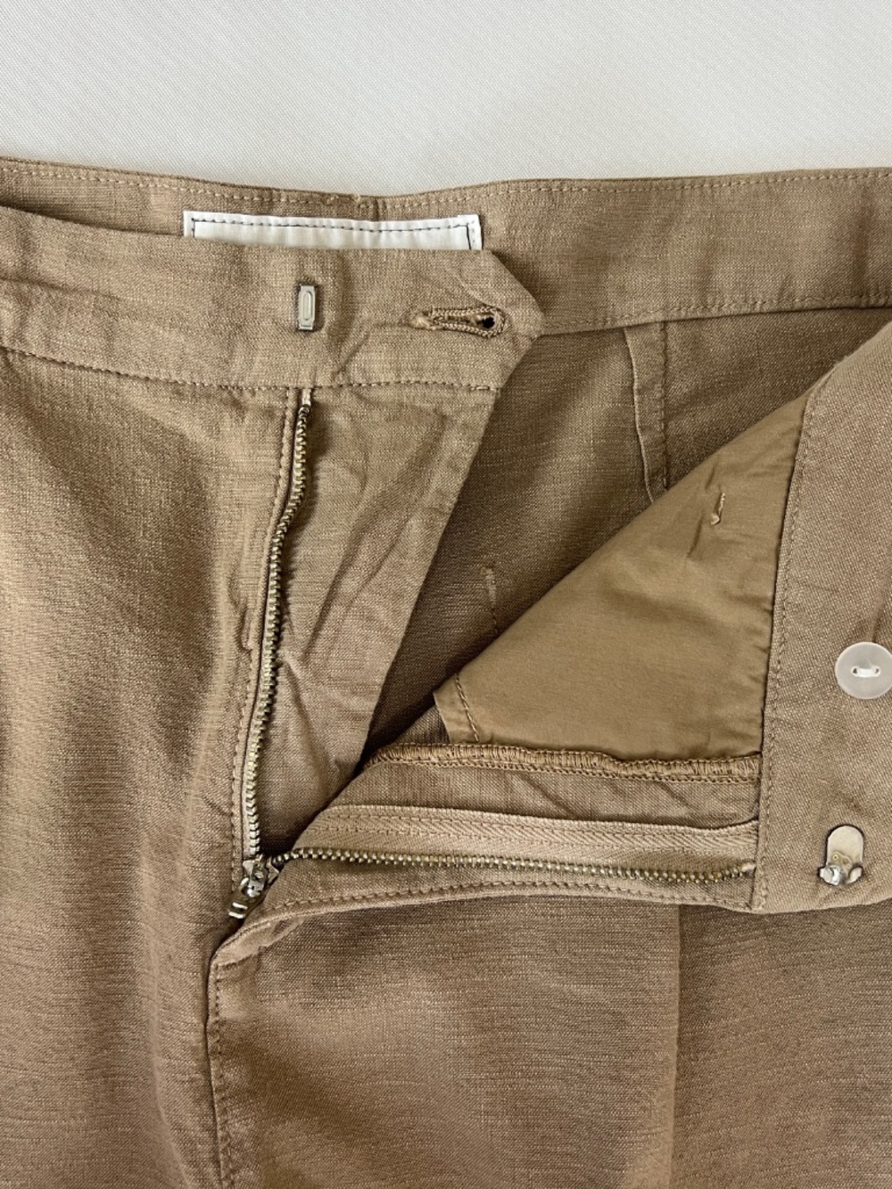 Frank & Eileen Waterford Walking Shorts In Tiramisu /Tan Linen Blend Size 8 - Picture 7 of 14